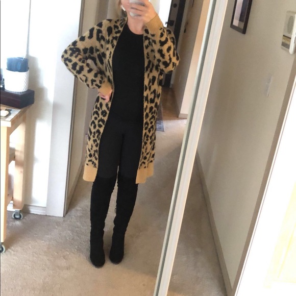 BP. XSmall Cheetah Print Long Cardigan - Picture 9 of 9